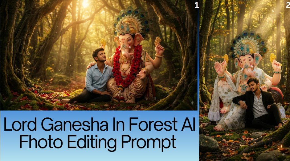 Lord Ganesha In Forest AI Fhoto Editing Prompt